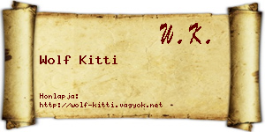 Wolf Kitti névjegykártya